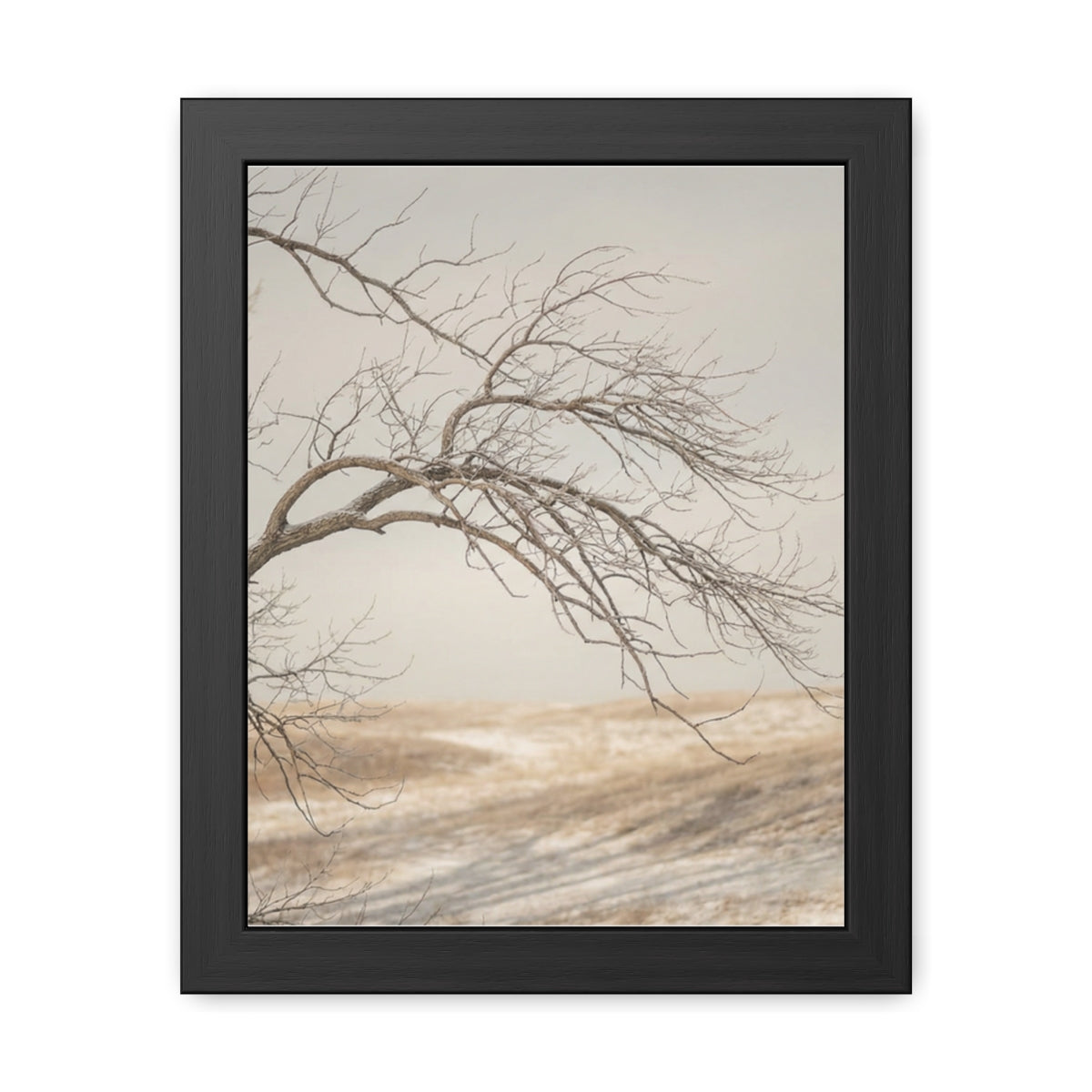 Framed Poster - Minimalist Winter Tree — Portrait