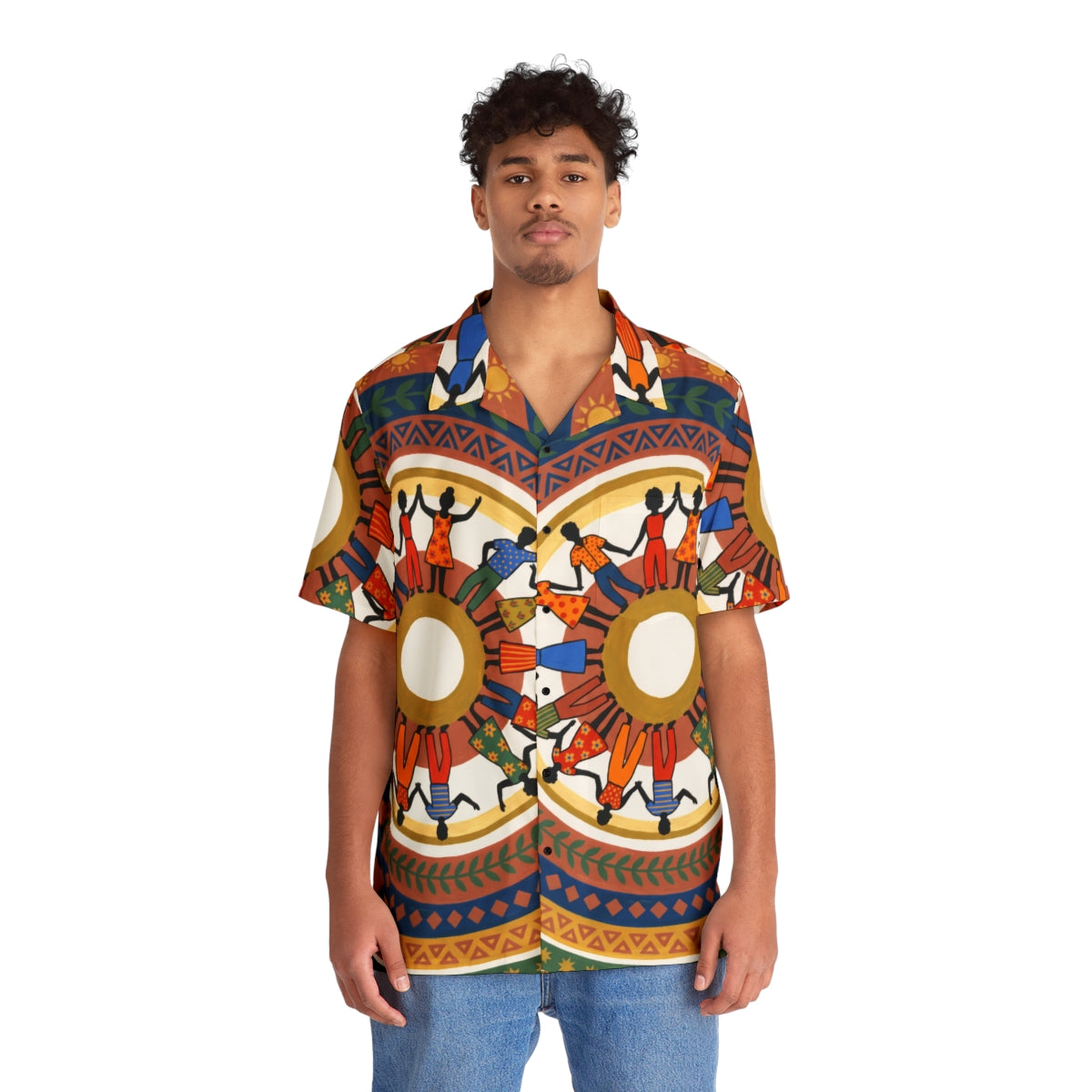 Men's Hawaiian Shirt - Unity Mandala Folk Art | Echovira...