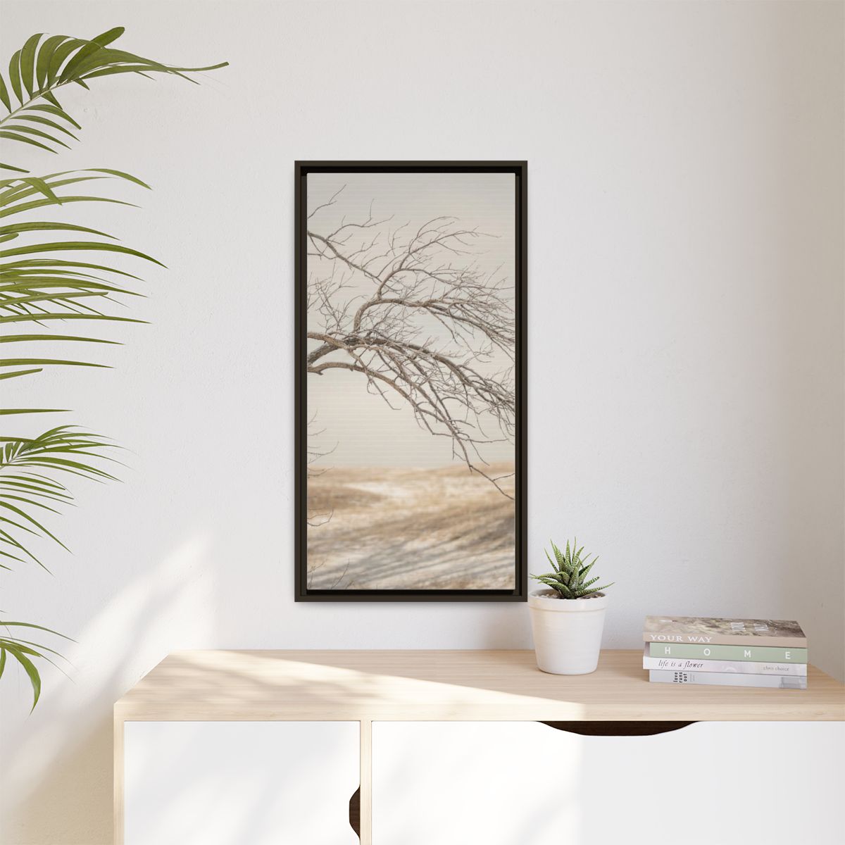 Matte Canvas, Framed - Winter Branch Solitude Landscape —......