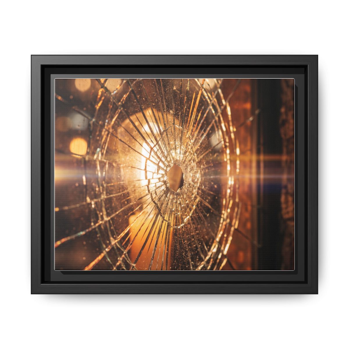 Framed Matte Canvas - Amber Glow — Black / 1.25"