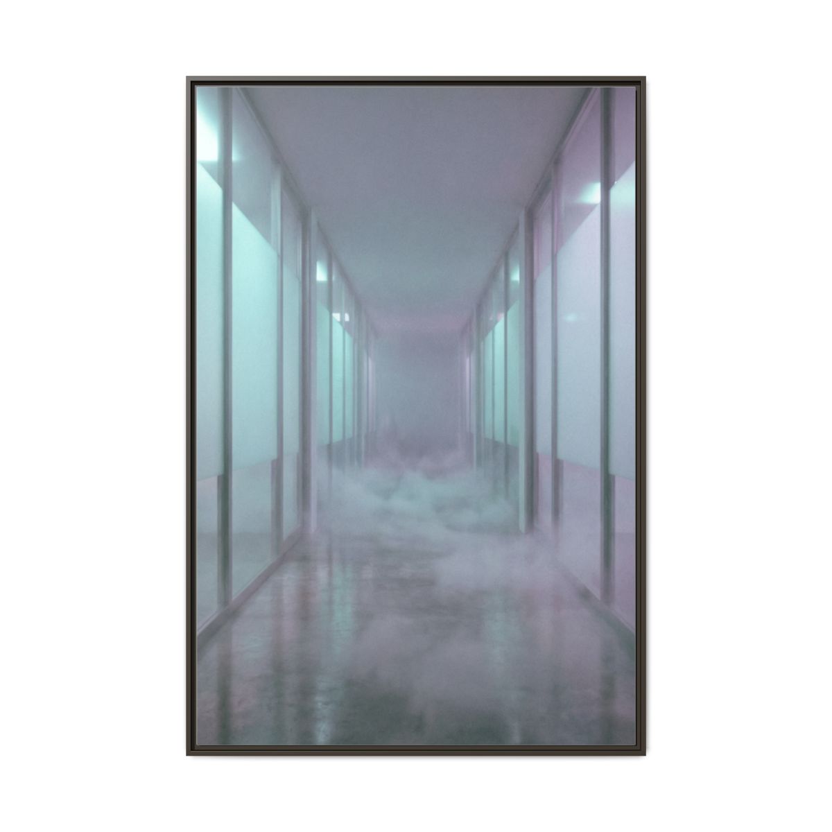 Matte Canvas, Framed - Liminal Corridor Fog Art Print —... |...