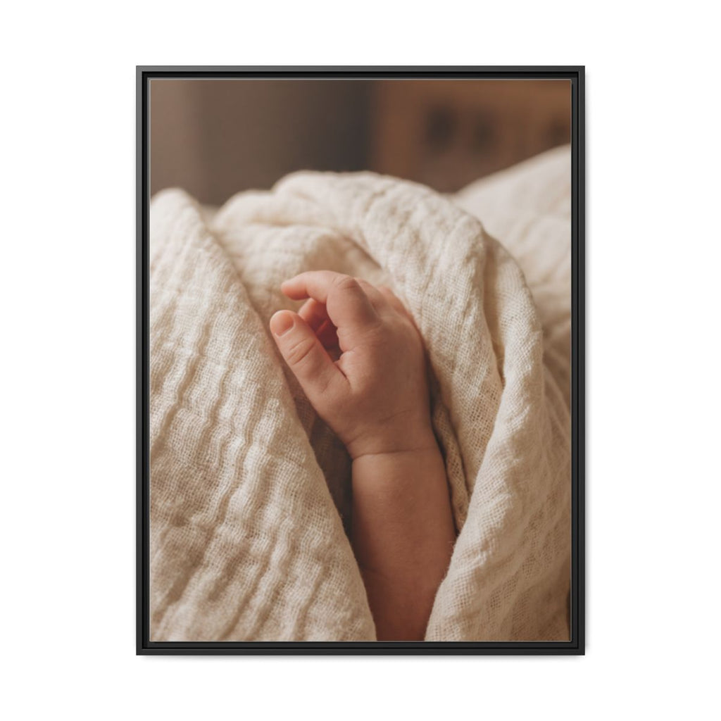 Framed Matte Canvas - Tender Newborn Hand (8×10, 9×12... |...
