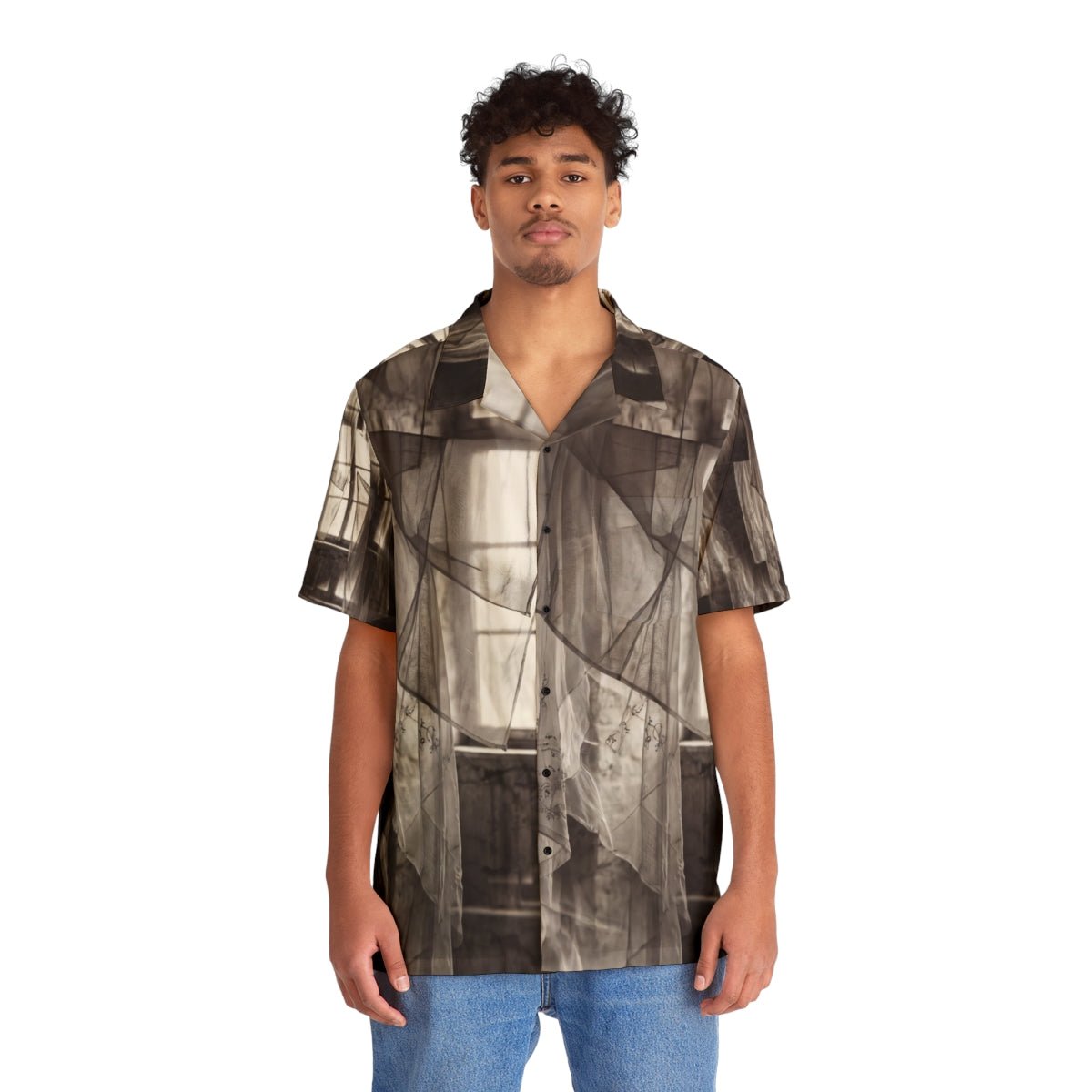 Men's Hawaiian Shirt - Spectral Veils | Echovira Gallery