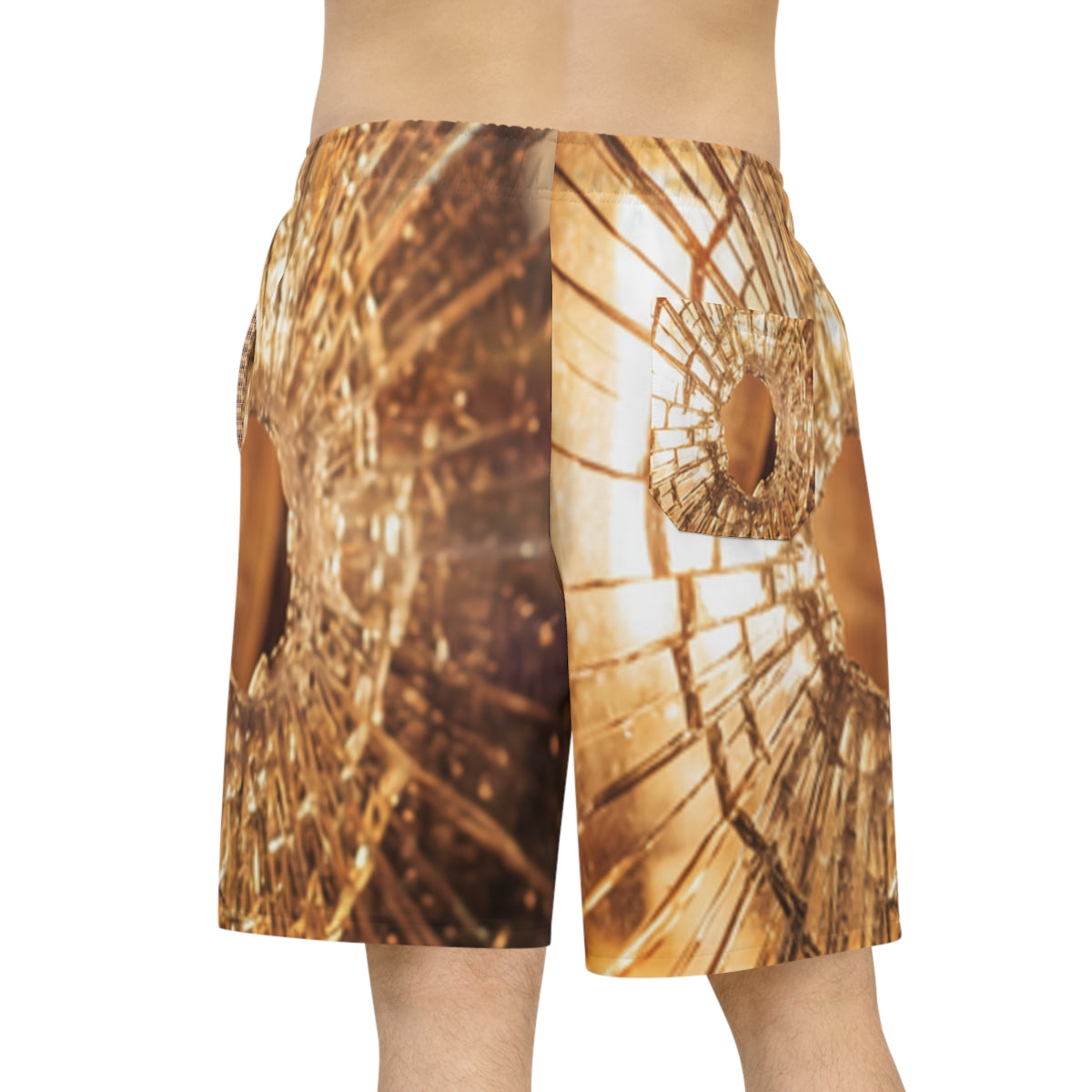 Athletic Long Shorts - Fractured Amber Glow | Echovira...