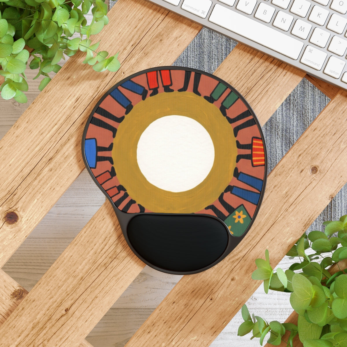 Mouse Pad with Wrist Rest - Unity Mandala | Echovira Gallery