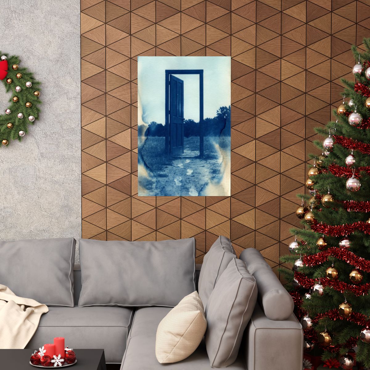 Matte Vertical Poster - Cyanotype Gate (8×10 & 36×54) |...