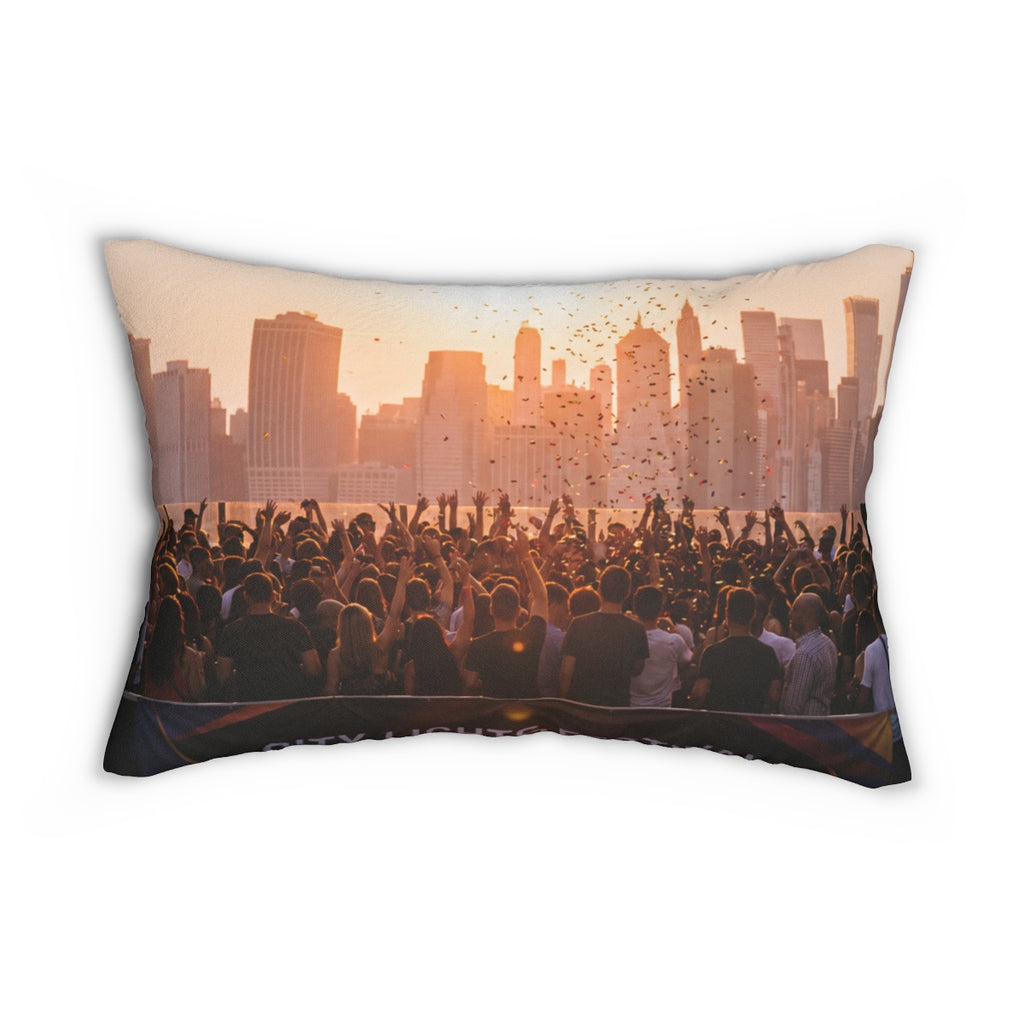 Lumbar Pillow - City Lights Festival | Echovira Gallery
