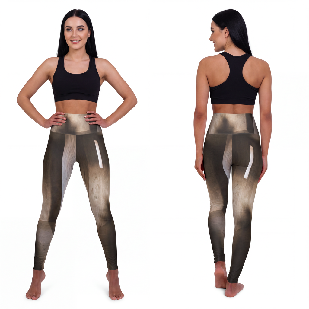 High Waisted Yoga Leggings - Shadows of the Citadel moody......