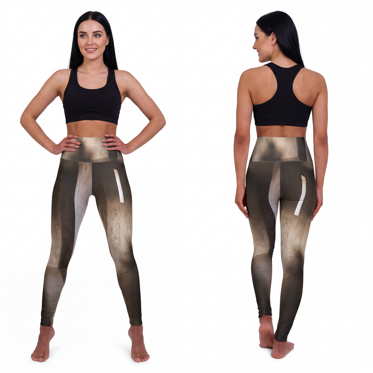 High Waisted Yoga Leggings - Shadows of the Citadel moody......