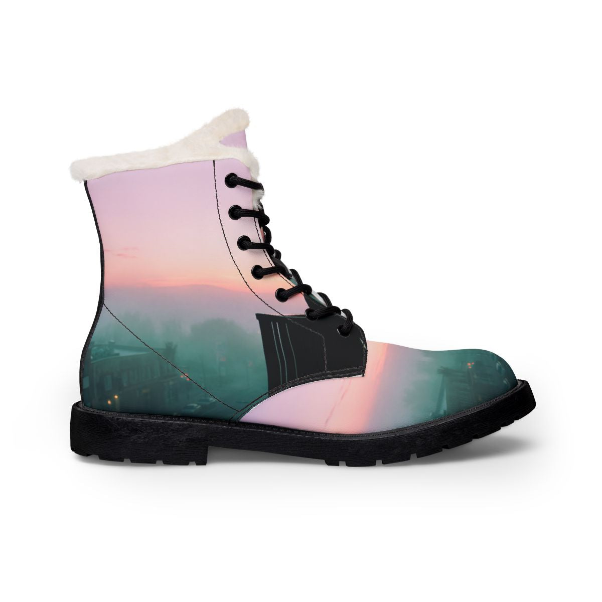 Men's Fur and Leather Boots - Twilight Skyline | Echovira...