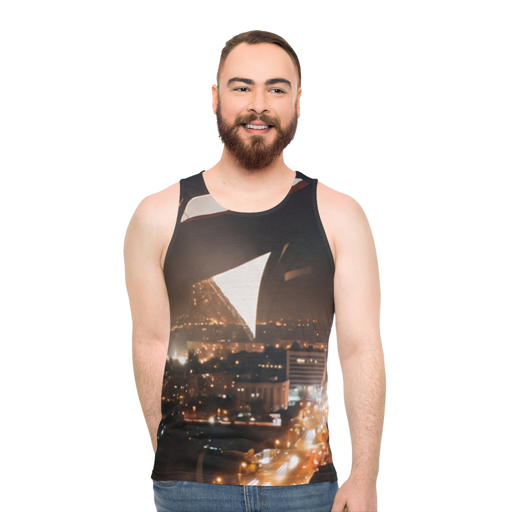 Men's Tank Top - Midnight City Skyline | Echovira Gallery