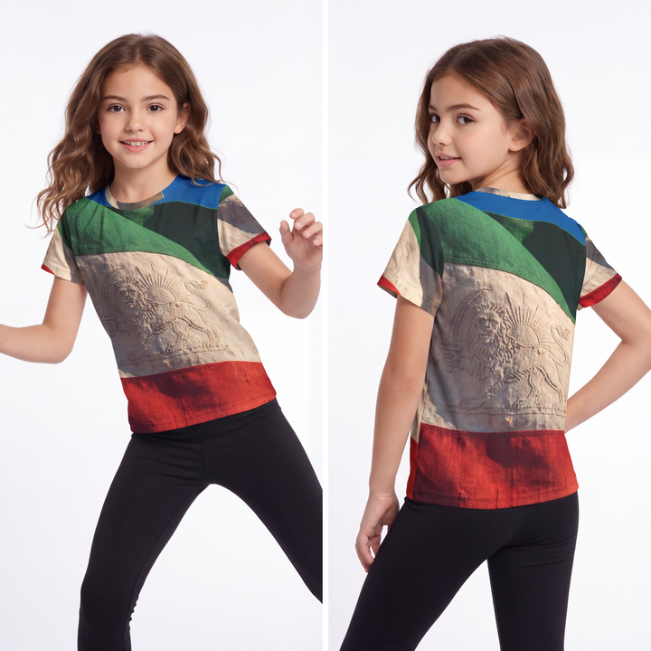 Kids Sports Jersey - Vintage Persian Lion and Sun Heritage Flag