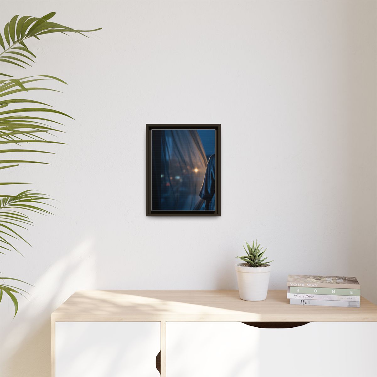 Matte Canvas, Framed - Nocturnal Solitude Silhouette —... |...
