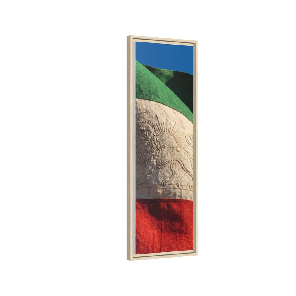 Framed Canvas Art - Distressed Flag — Natural / 1.25"