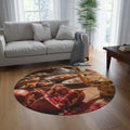 Round Rug - Amber Oasis Harvest | Echovira Gallery