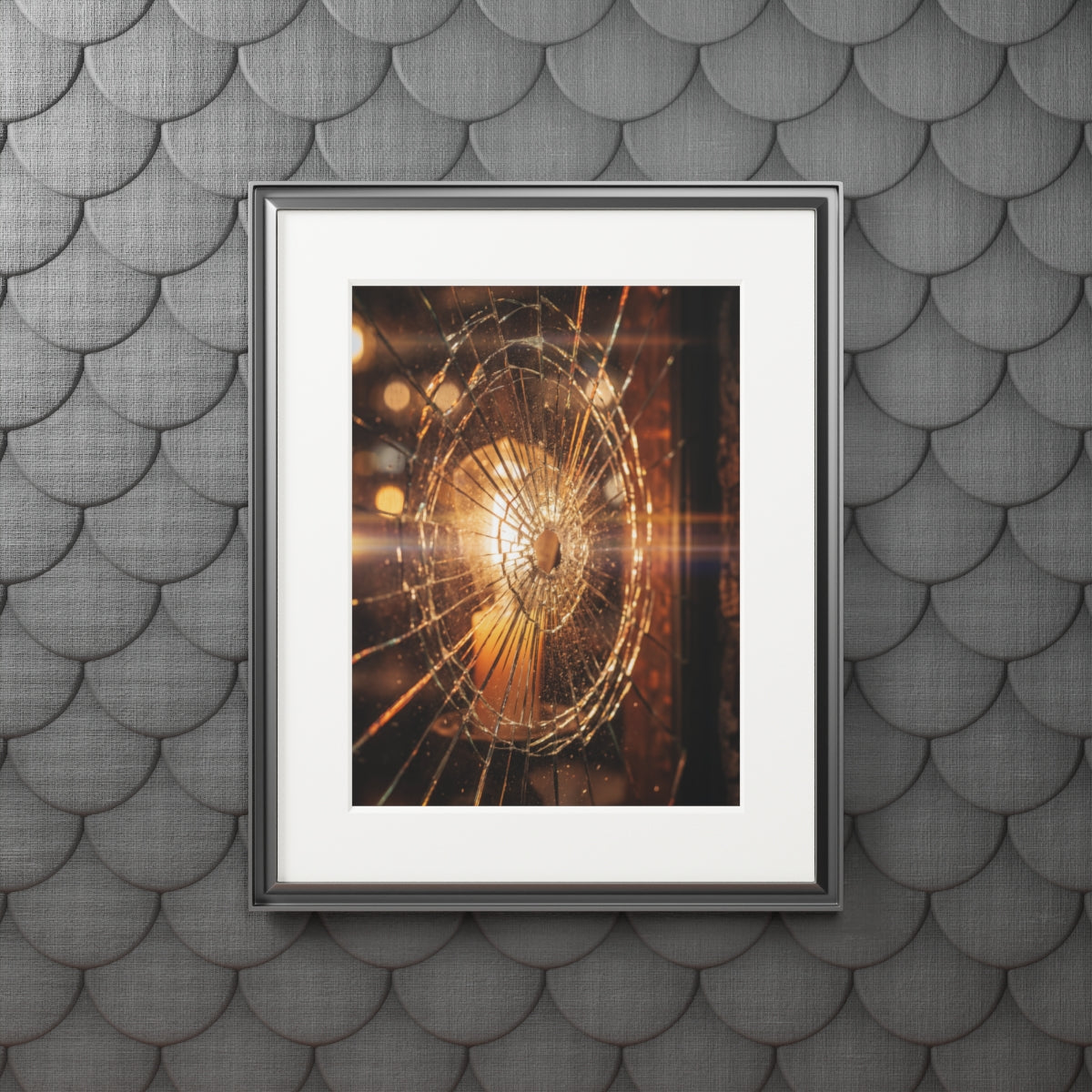 Fine Art Prints - Golden Fracture Shattered Glass Art —... |...