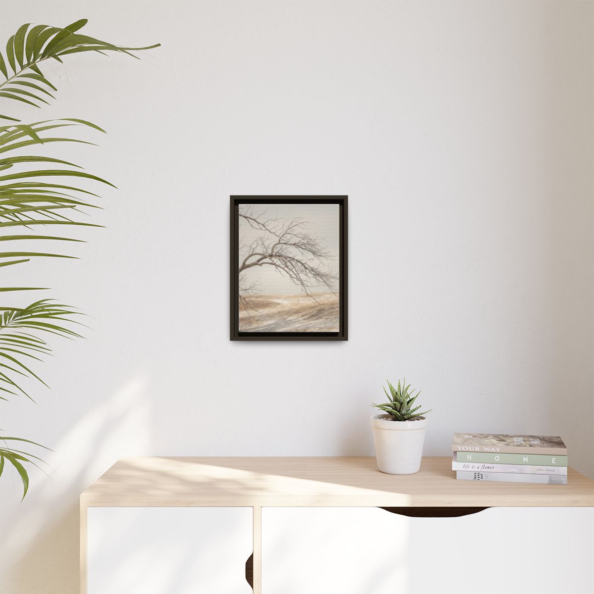 Matte Canvas, Framed - Winter Branch Solitude Landscape —......