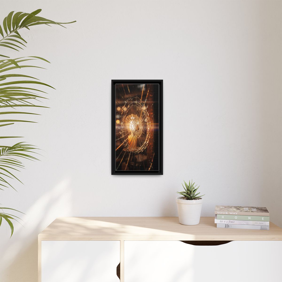 Matte Canvas, Framed - Golden Fractured Art — Black / 1.25"...