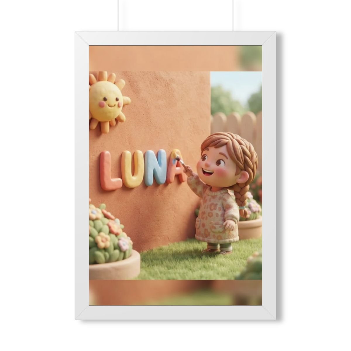 Framed Vertical Poster - Luna Sunshine Glow — White (11×14...