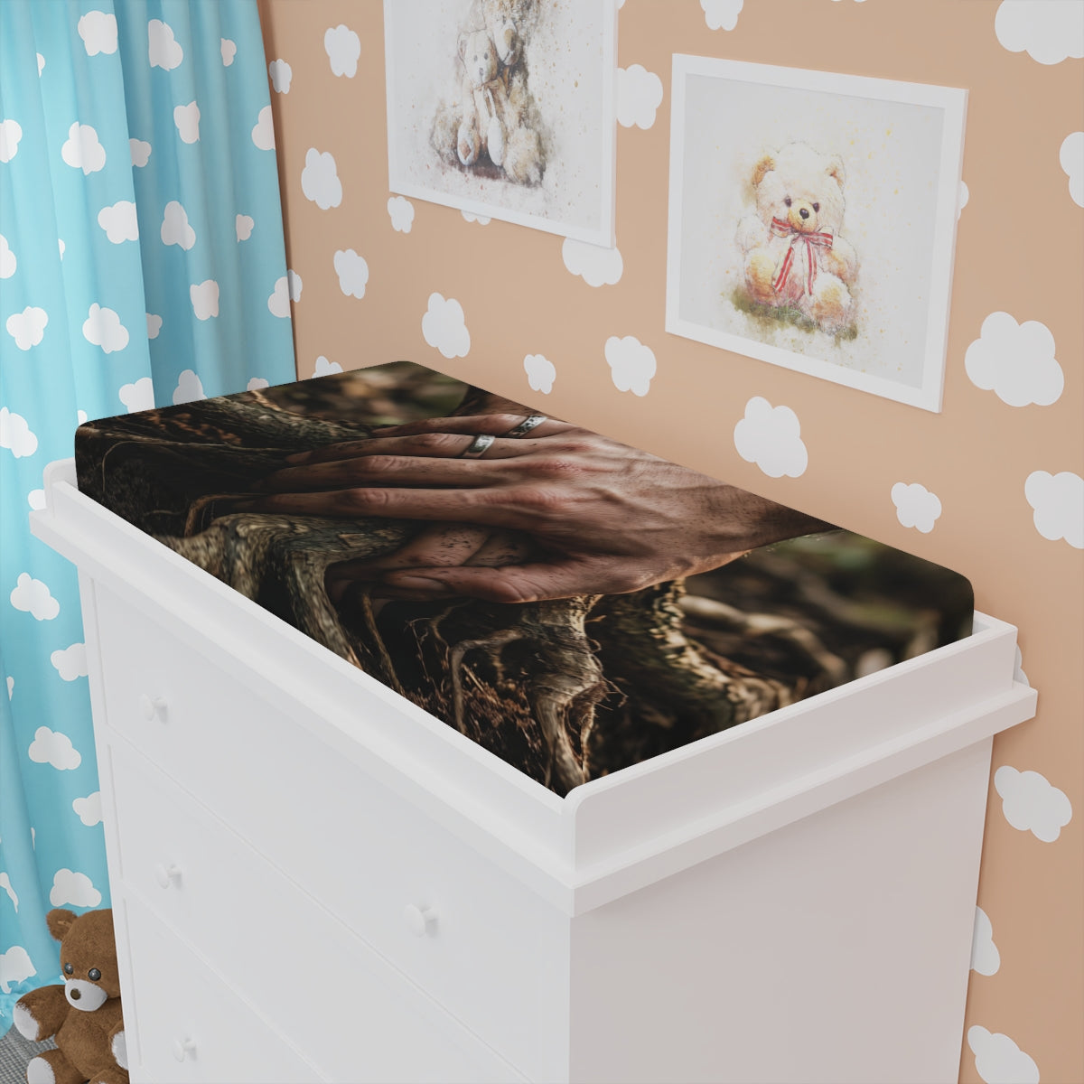 Baby Changing Pad Cover with Forest Roots Art