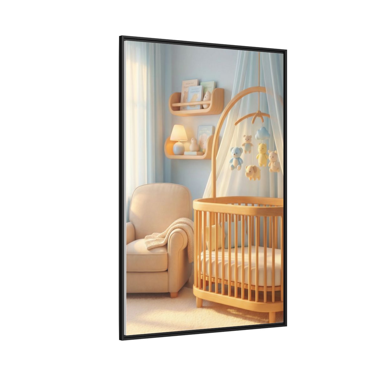 Matte Canvas, Framed - Dreamy Serene Nursery Art — Black / 1.25" (8×10, 9×12, 11×14, 12×16, 10×20, 12×18, 16×20, 16×24, 18×24, 12×36, 20×24, 16×32, 20×30, 24×30, 24×32, 16×48, 24×36, 24×48, 30×40, 20×60, 32×48, 30×60 & 40×60)