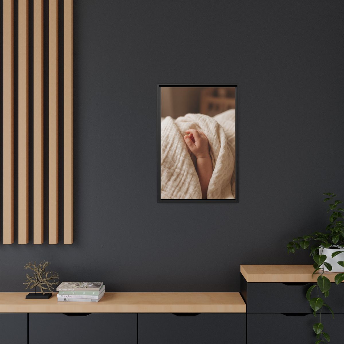 Framed Matte Canvas - Tender Newborn Hand (8×10, 9×12... |...