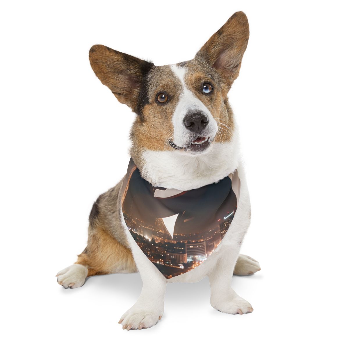 Pet Bandana Collar - City Twilight Lights | Echovira Gallery