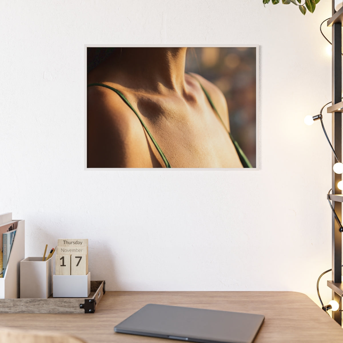 Poster with Wooden Frame - Sunlit Portrait