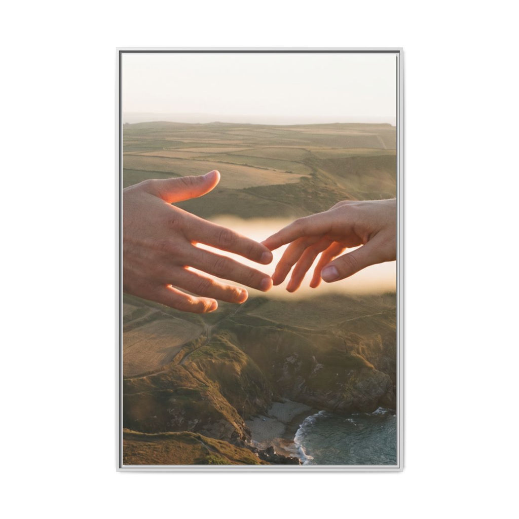 Matte Canvas, Framed - The Infinite Touch | Ethereal Coastal...