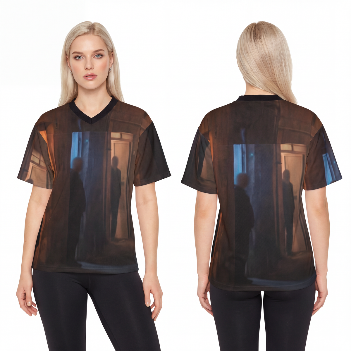 Unisex Football Jersey - Shadowed Alleyway Mystery Art Print...