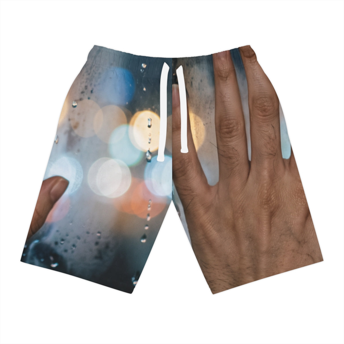 Men's Athletic Long Shorts Rainy City Art