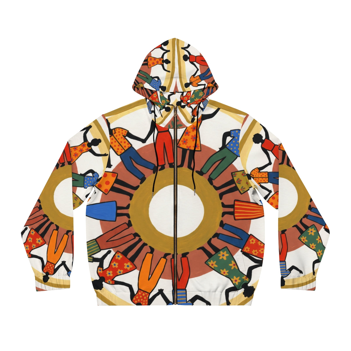 Men's Full-Zip Hoodie - Unity Mandala Folk Art | Echovira...