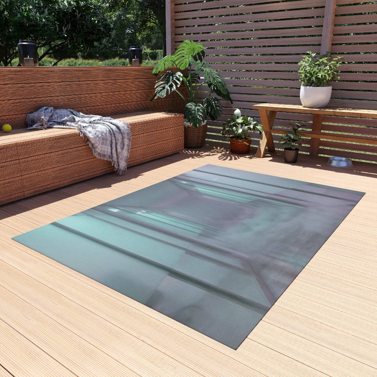Outdoor Rug - Neon Corridor Patio | Echovira Gallery
