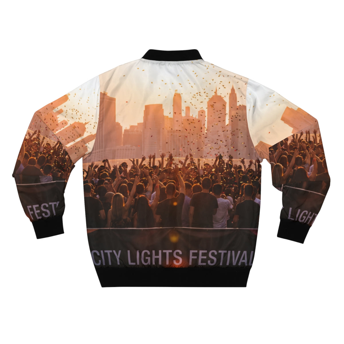 Men's Bomber Jacket - City Lights | Echovira Gallery