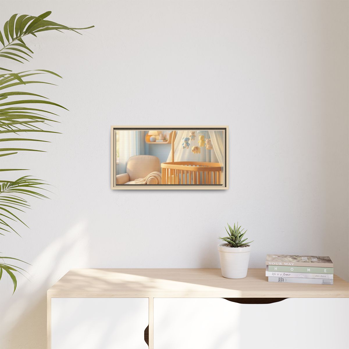 Matte Canvas, Framed - Dreamy Serene Nursery Art — Natural /...
