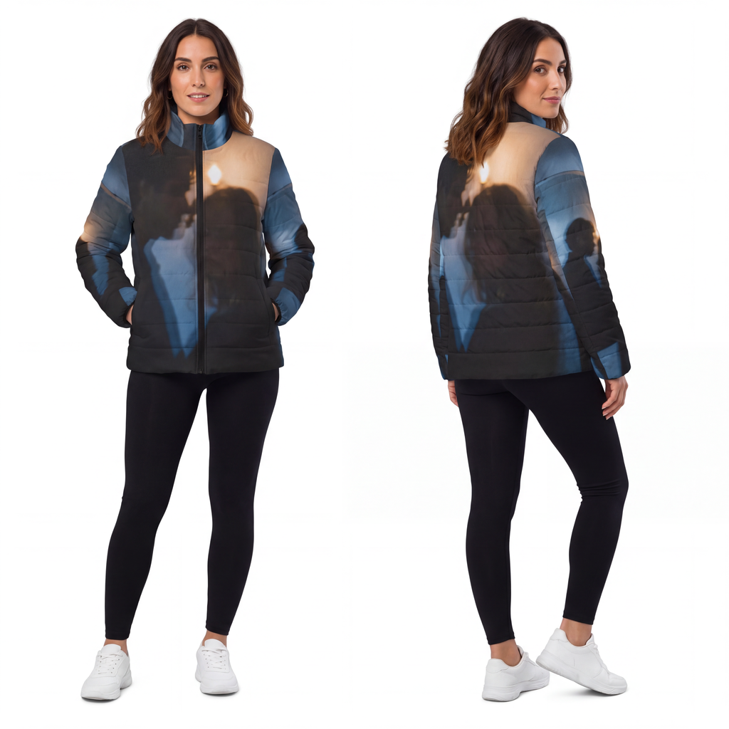 Midnight Reflections Women's Puffer - Moody Winter Coat |...