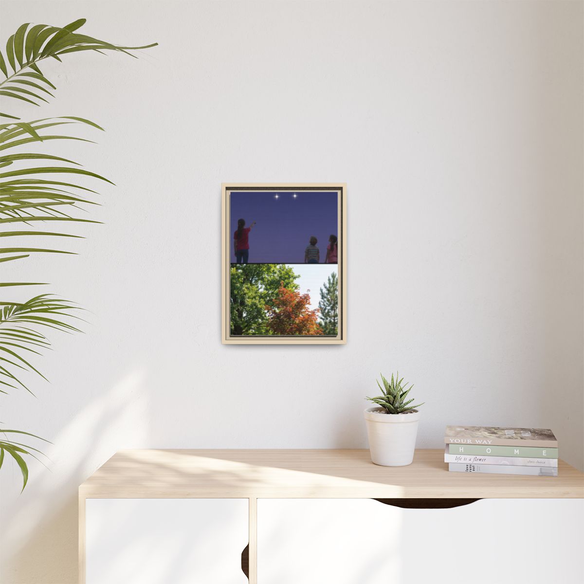 Matte Canvas, Framed - Stardust & Forest Discovery — Natural...