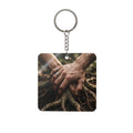 Forest Roots Square Keychain