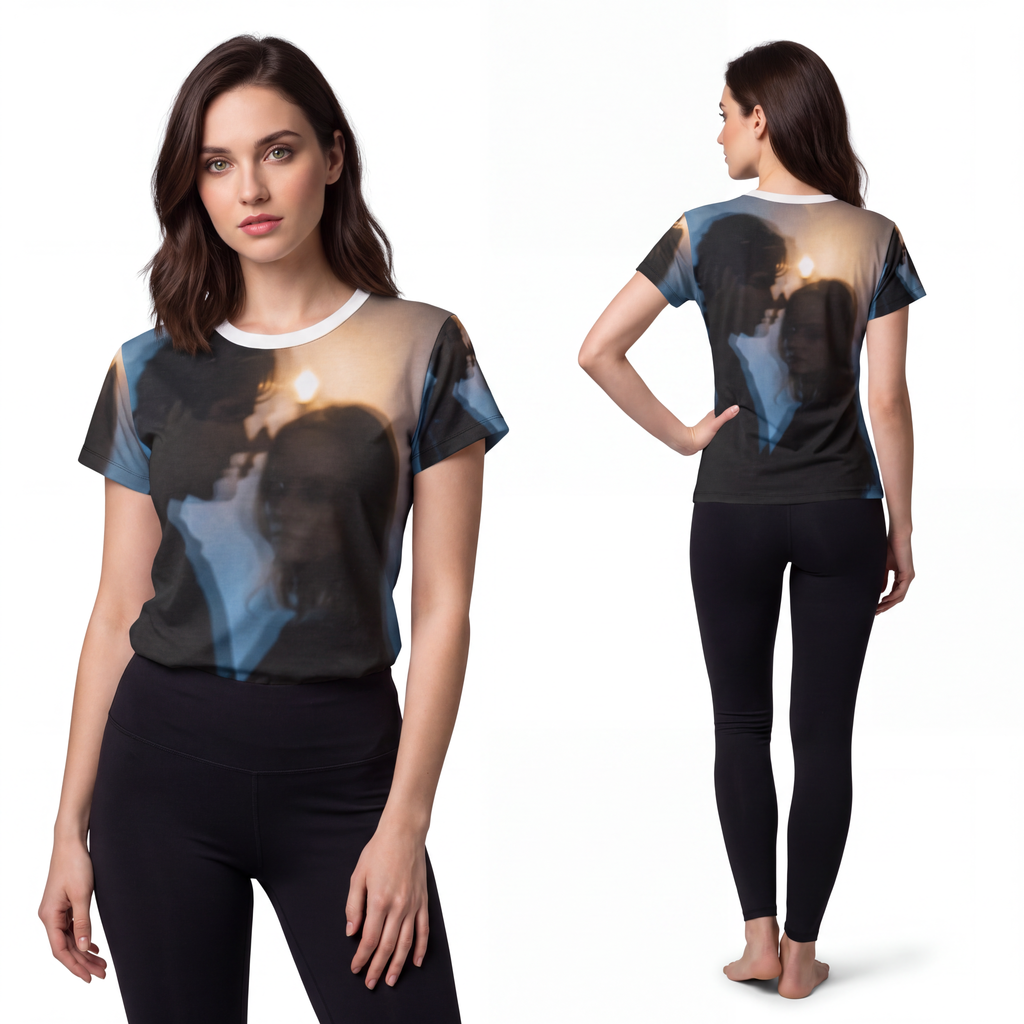 Women's Cut & Sew Tee - Midnight Reflection - Moody Casual...