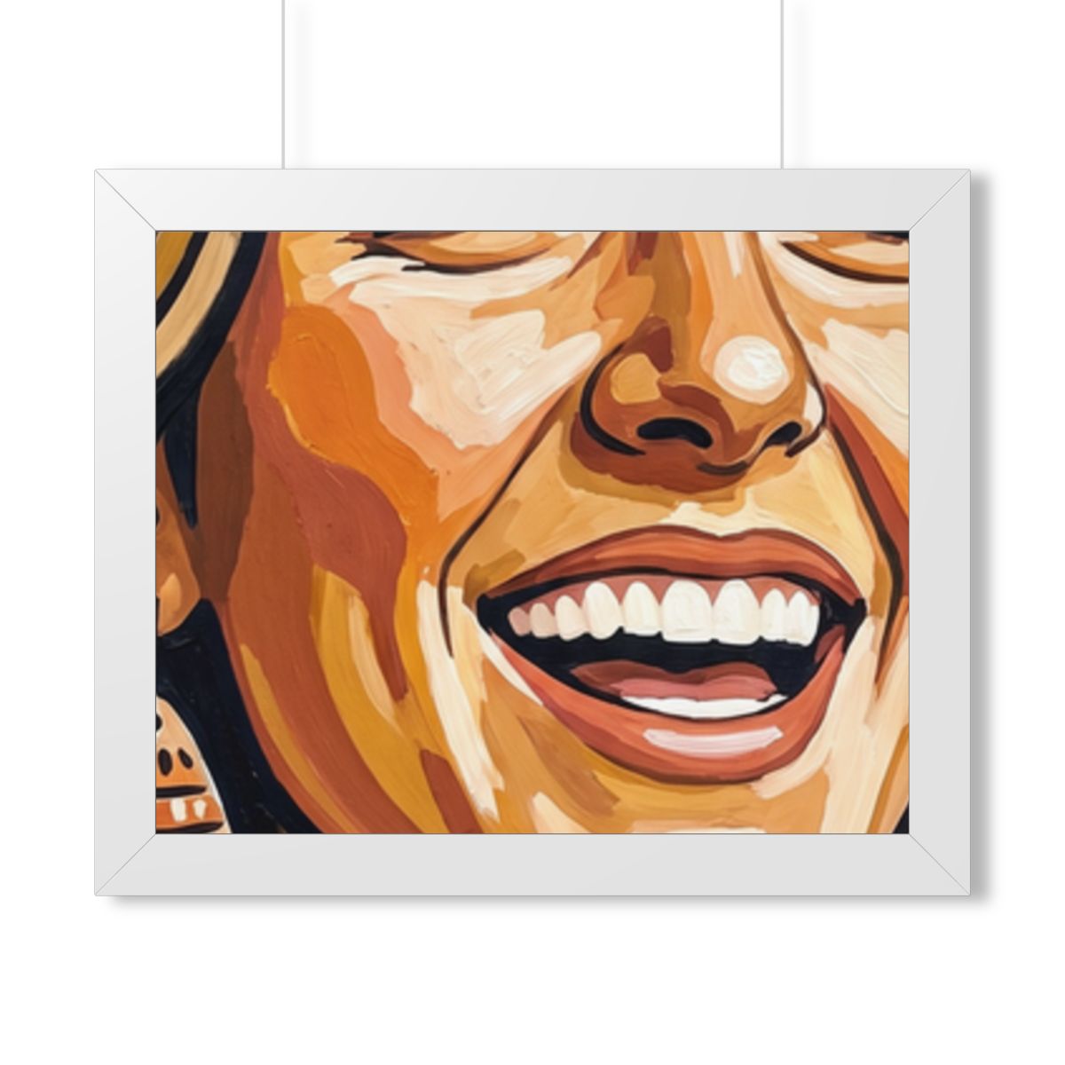 Framed Horizontal Poster - Radiant Joy Boho Pop Art Portrait...