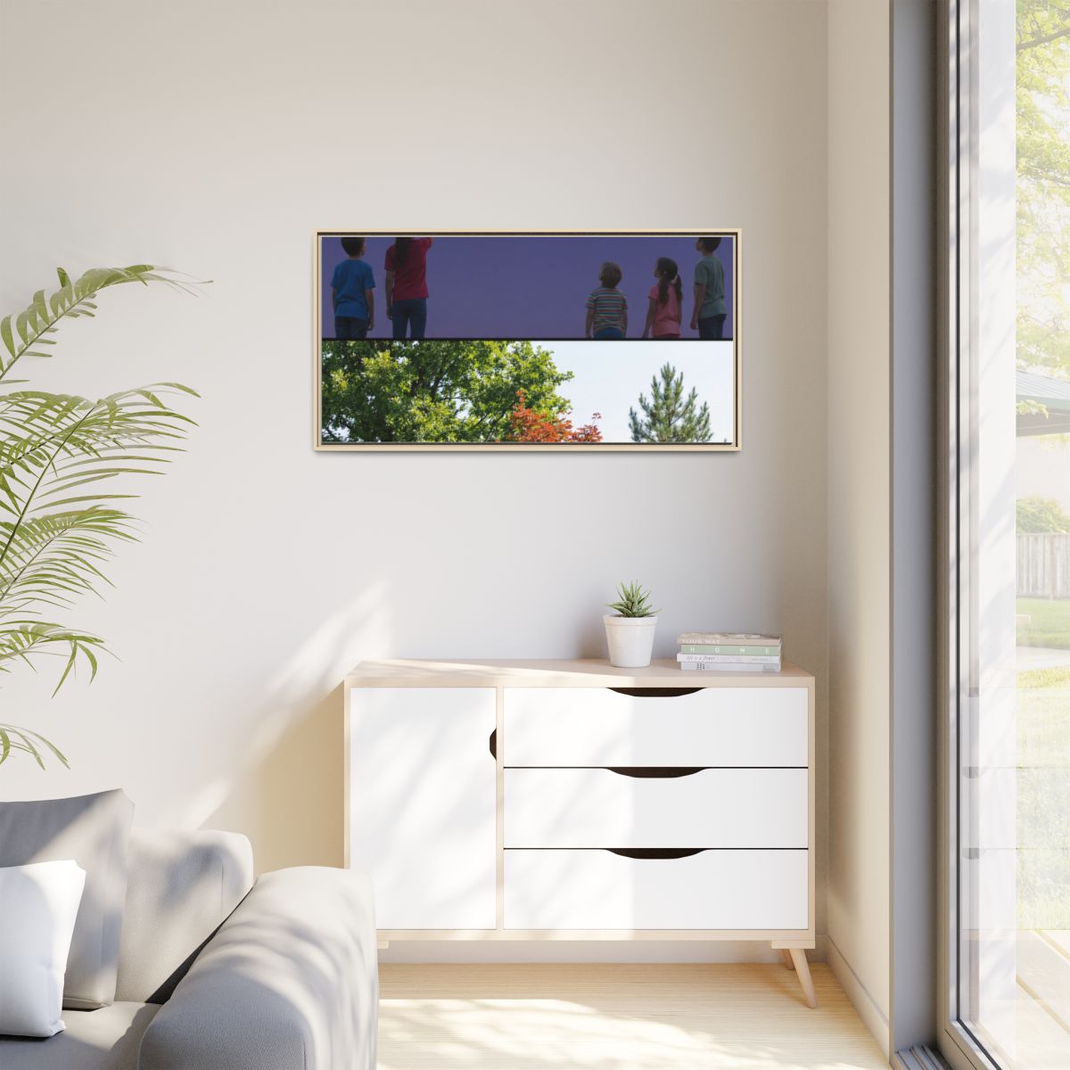 Matte Canvas, Framed - Stardust & Forest Discovery — Natural...