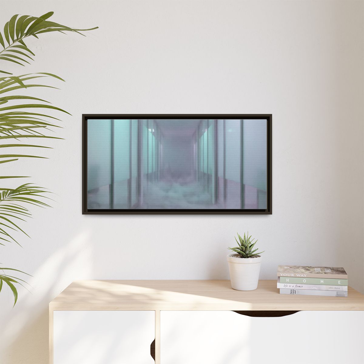 Matte Canvas, Framed - Liminal Corridor Fog Art Print —... |...