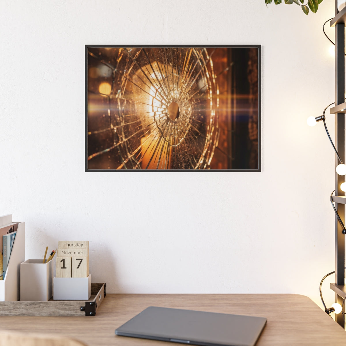 Wood Framed Poster - Cinematic Fracture — Landscape