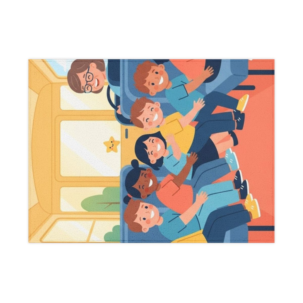 Toddler Blanket - School Bus Slumber | Echovira Gallery