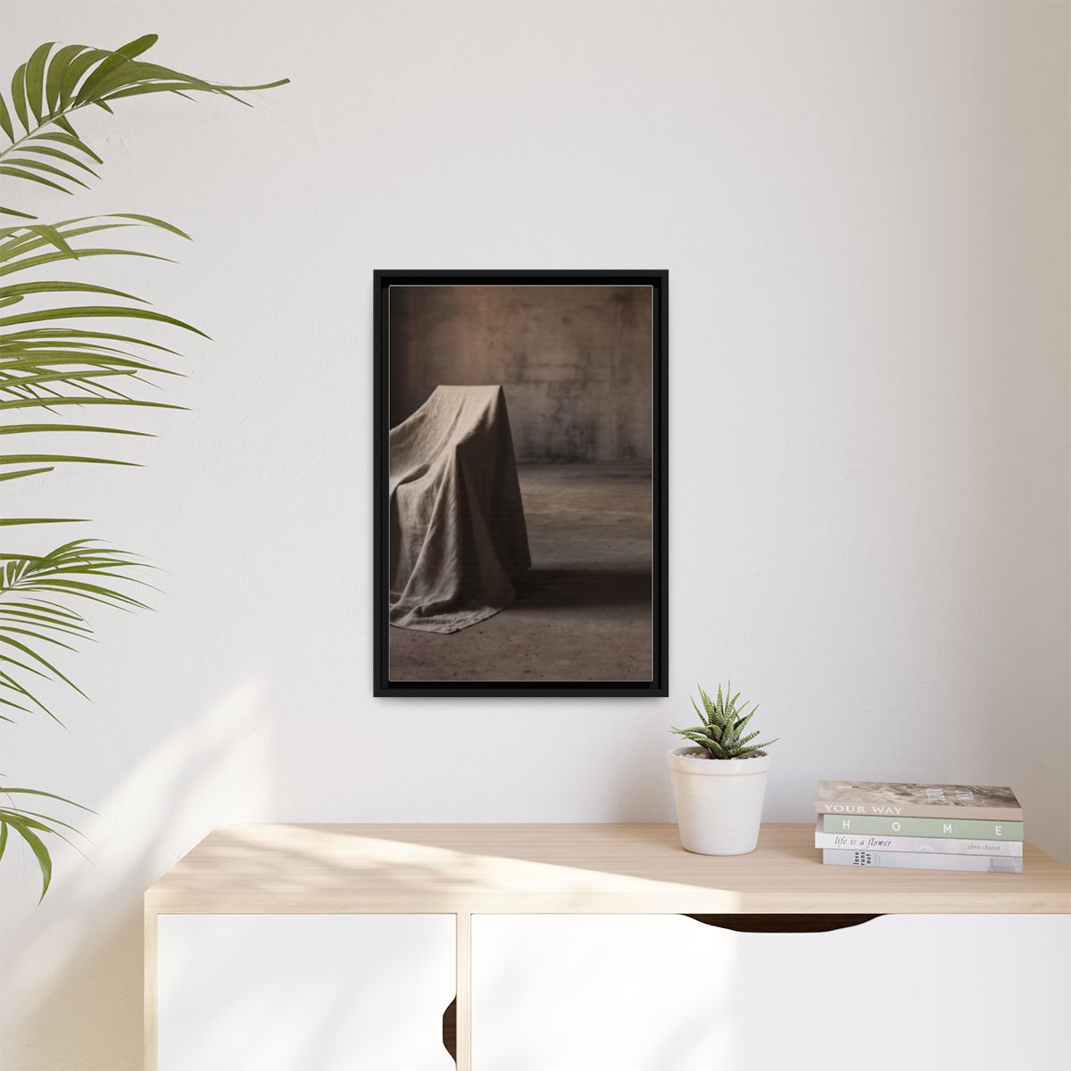 Matte Canvas, Framed - Draped Silence Still Life Art... |...
