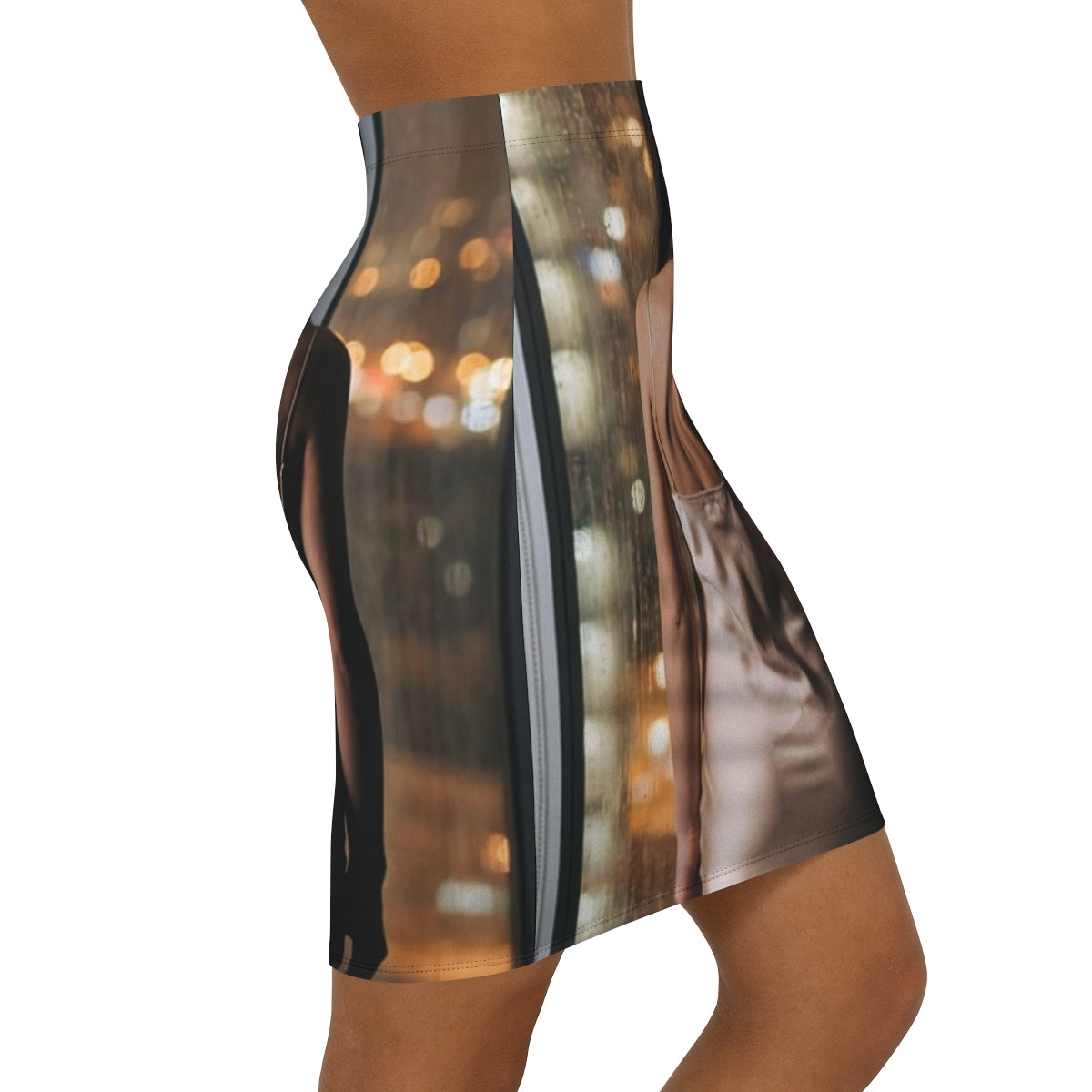 Women's Pencil Skirt - Rainscape Grid | Echovira Gallery