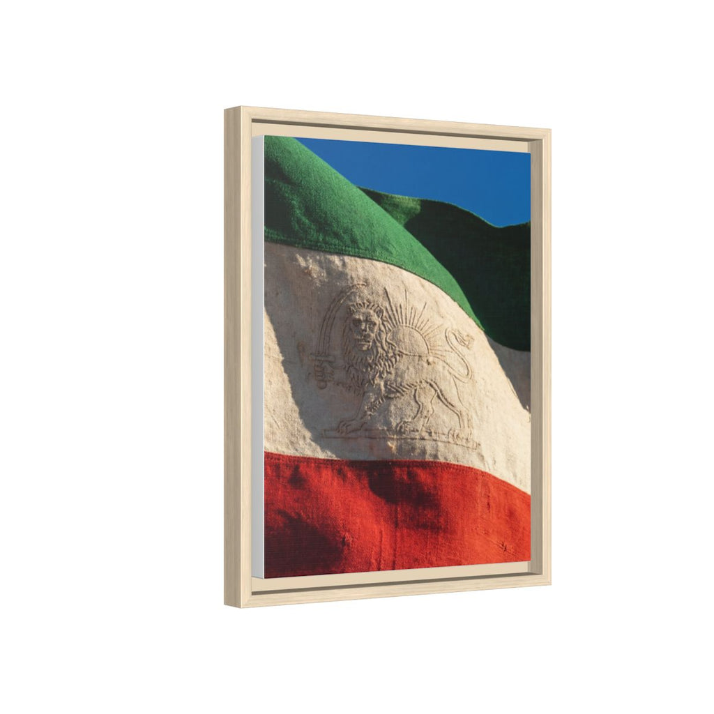 Framed Canvas Art - Distressed Flag — Natural / 1.25"