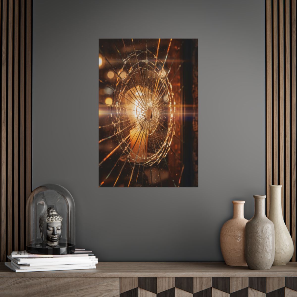Unframed Posters - Fractured Light Shattered Glass Art... |...