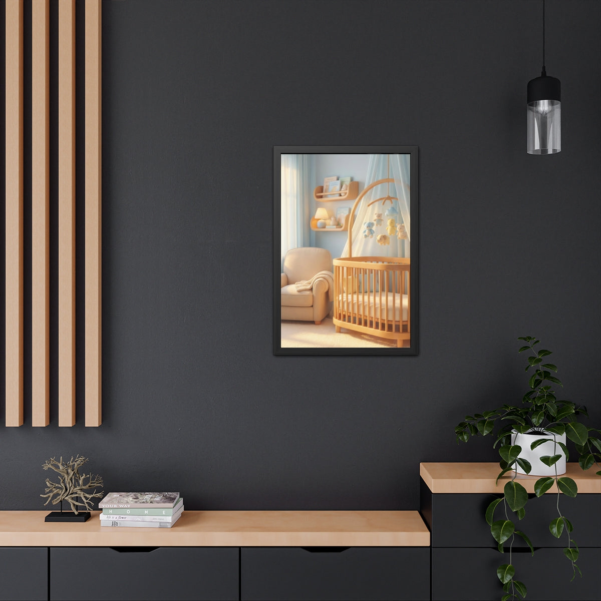 Framed Posters - Dreamy Serene Nursery Art — Portrait (8×12...