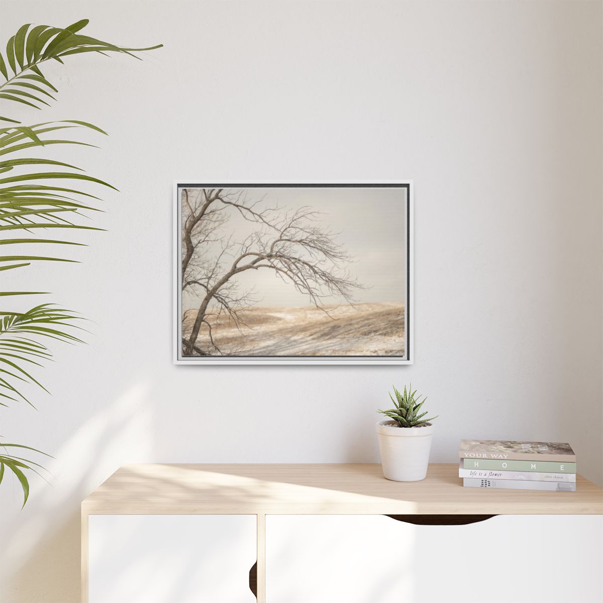 Matte Canvas, Framed - Winter Branch Solitude Landscape —......